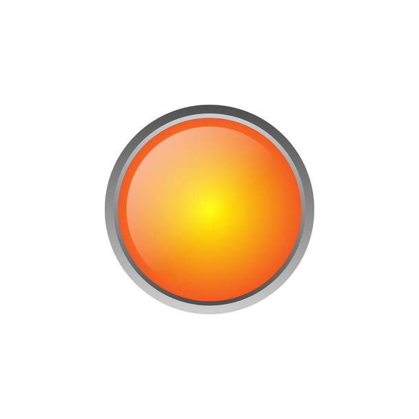 オレンジ色の光沢のある3Dベクトルボタンを隔離。どんな目的にも完璧です - ベクター画像
