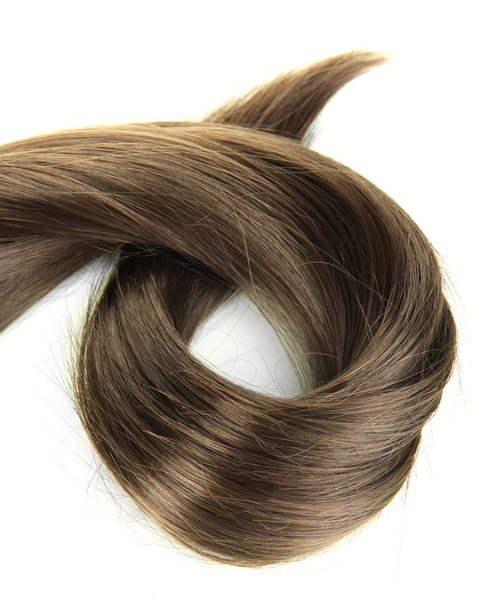 Shiny brown hair isolated on white - Fotó, kép