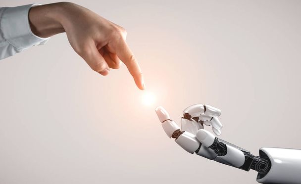 3D візуалізація штучного інтелекту ШІ-дослідження розвитку роботів і кіборгів для майбутніх людей, що живуть. Цифровий аналіз даних та розробка технологій машинного навчання для комп'ютерного мозку
. - Фото, зображення