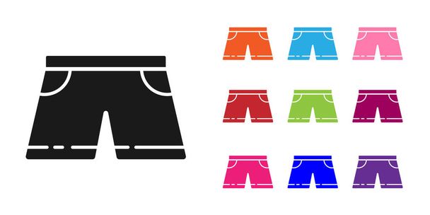 Black Swimming trunks icon isolated on white background. Set icons colorful. Vector Illustration - Vector, Image