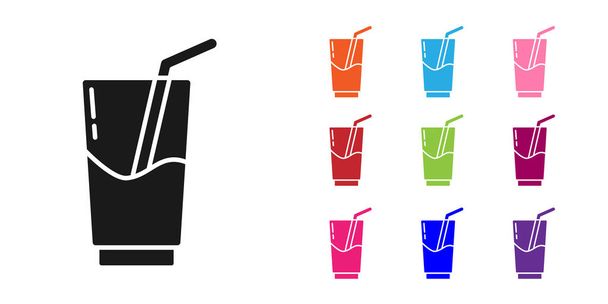 Ikone schwarzer Cocktails und Alkoholgetränke auf weißem Hintergrund. Setzen Sie Symbole bunt. Vektorillustration - Vektor, Bild