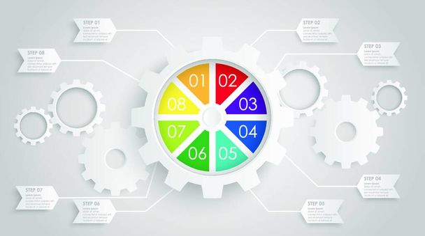 gear wheels info graphic for cooperation or teamwork symbolism - Vecteur, image