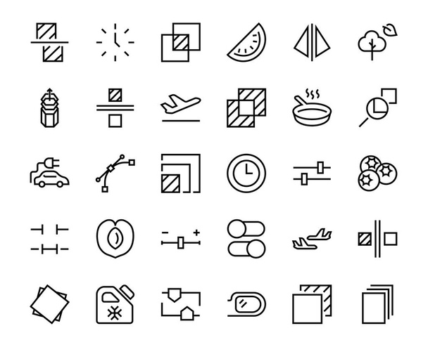 A simple set of image editing related vector line icons. Contains icons such as crop, copy, scale, rotate and more. Editable stroke. 48x48 Pixel Perfect. On white background. - Vector, Image