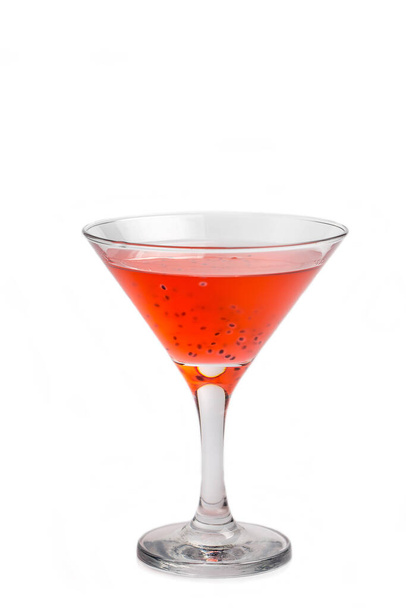 Tasty red cocktail with grains on a white background - Φωτογραφία, εικόνα