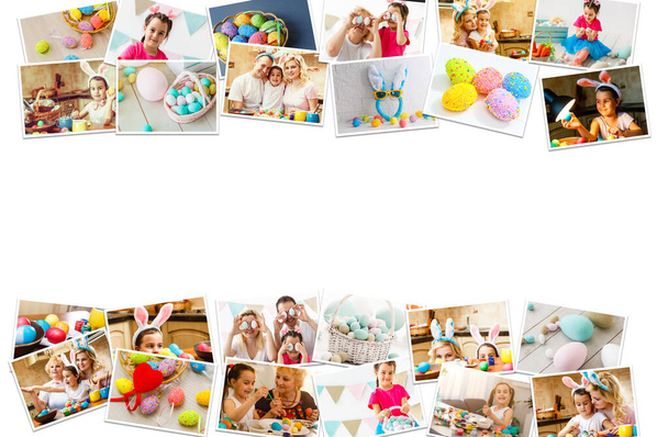 un collage de pile de photos de Pâques sur fond blanc
 - Photo, image