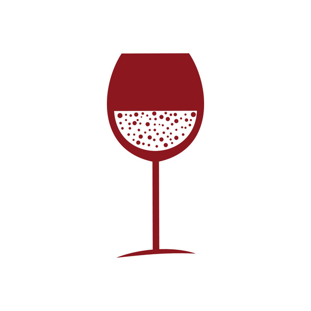 Copo de vinho ícone vetor logotipo. Logotipo do vinho Modelo Ilustração Design
. - Vetor, Imagem