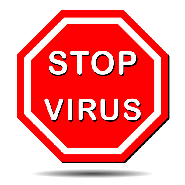 Mers-Cov (Orta Doğu Solunum Sendromu, Coronavirus), New Coronavirus (2019-nkov). Korkunç bir virüs tehlikesi uyarısı kırmızı altıgen dur işareti. Vektör Eps 10 - Vektör, Görsel