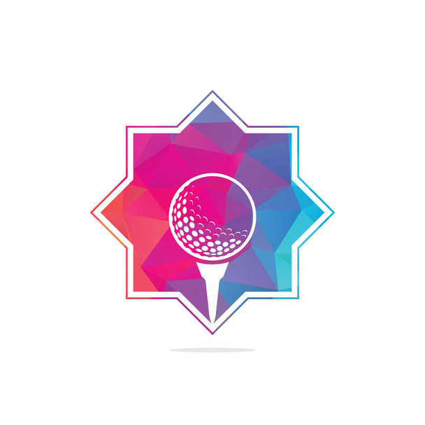 Boule de golf sur logo tee isolé sur fond blanc. Logo golf
 - Vecteur, image