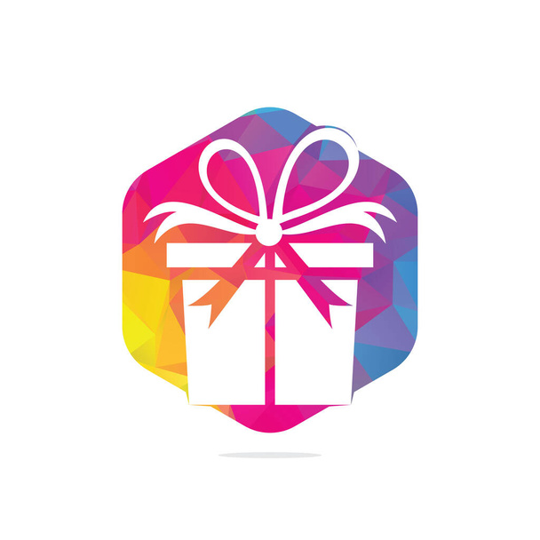 Geschenk box vector logo ontwerp. illustratie van de doos van de gift aanwezig, groeten, verrassen. Groet box of doos van de gift wrap. - Vector, afbeelding
