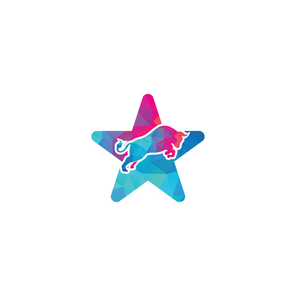Toro concepto de forma de estrella Logo Plantilla icono de vectores ilustración. Logotipo Bull
 - Vector, imagen
