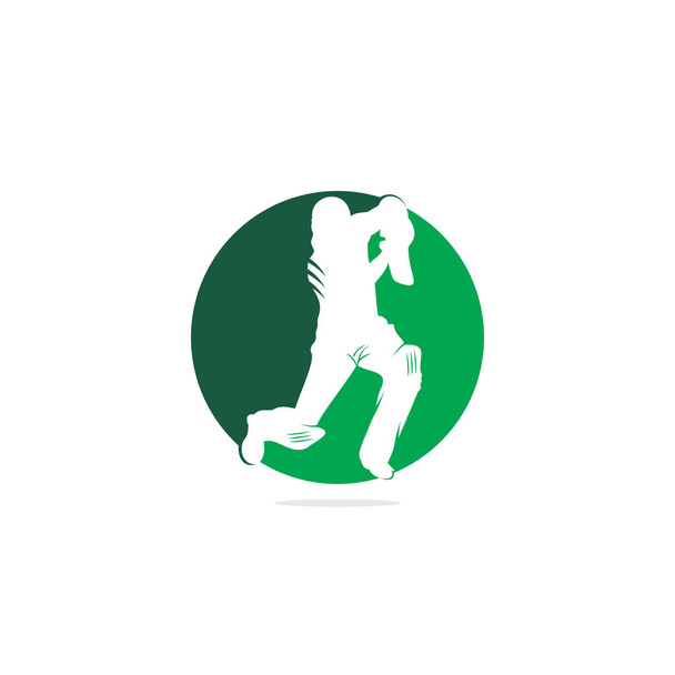 Батсмен грає у крикет. Логотип змагань з крикету. Стилізований символ крикету для дизайну веб-сайту. чемпіонат з крикету
. - Вектор, зображення