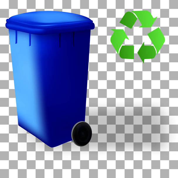 Símbolo reciclado e recipiente de triagem. Conjunto de lixeira colorida reciclada. Recipiente isolado de lixo. Colecção vetorial
. - Vetor, Imagem