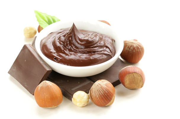 Sweet chocolate hazelnut spread with whole nuts - Photo, Image