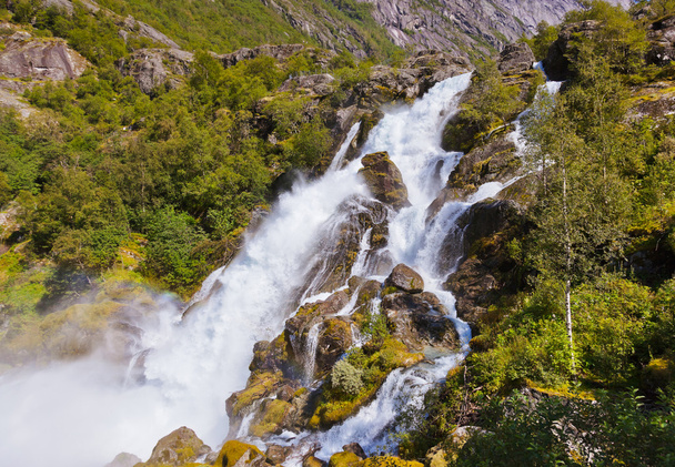 Waterfall near Briksdal glacier - Norway - Zdjęcie, obraz