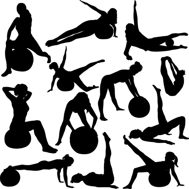 Pilates women - Vector, Image
