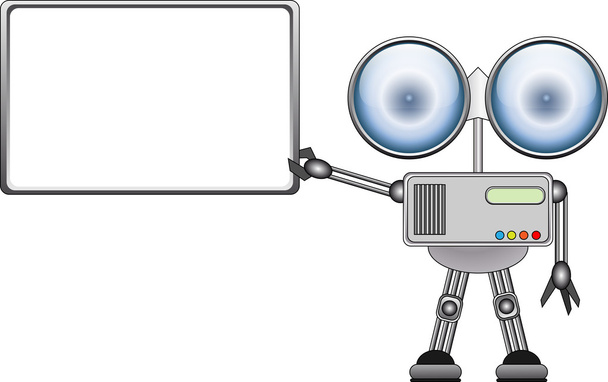 Robot with ad board - Vektor, obrázek