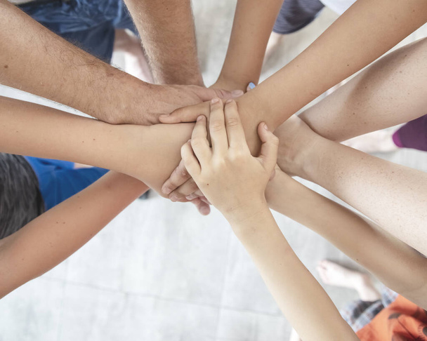 group of people joining hands, success in teamwork - Photo, Image
