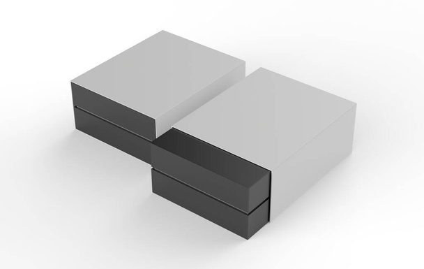 zwei leere Pakete isoliert auf weißem Hintergrund. 3D-Illustration - Foto, Bild