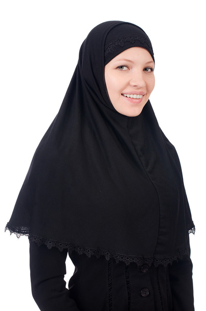 Woman with muslim burqa isolated on white - Valokuva, kuva