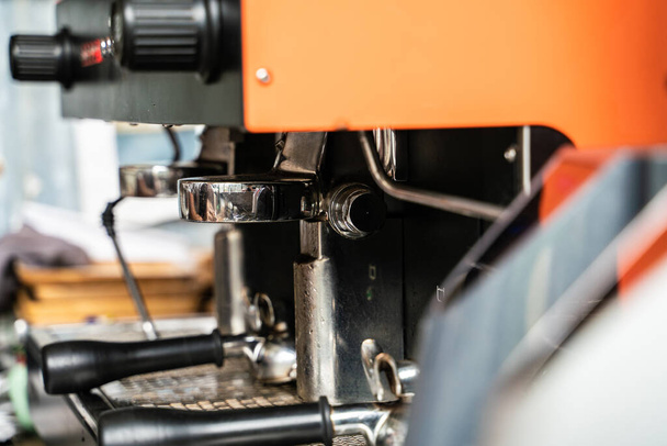 Coffee preparation pouring machine close up - Photo, Image