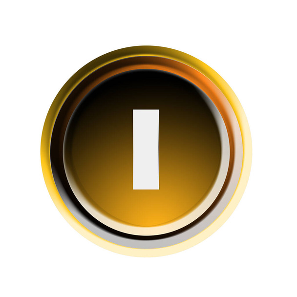 Button with letter I - Фото, зображення