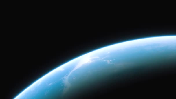 ruimteschip vliegt over de planeet aarde filmische schot - Video