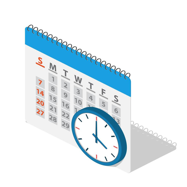 Calendario e orologio in isometrico
. - Vettoriali, immagini