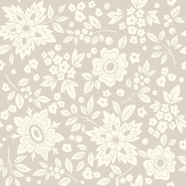 Decorative abstract hand drawn floral vector seamless pattern. - Vecteur, image