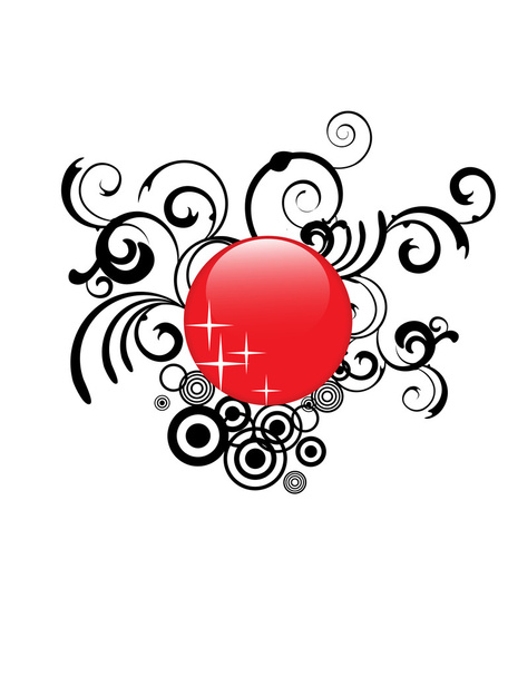 rood glas knop - Vector, afbeelding