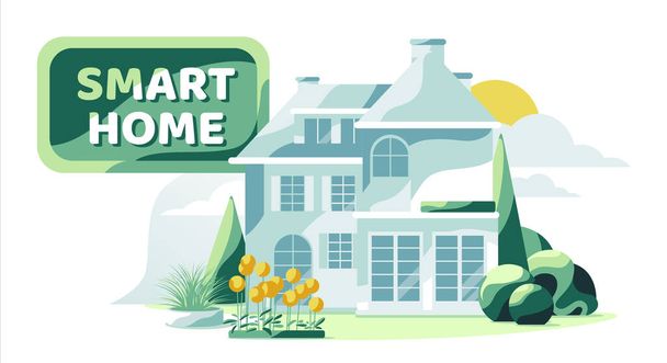 Real estate proposal smart home isolated white background - Vector, Image