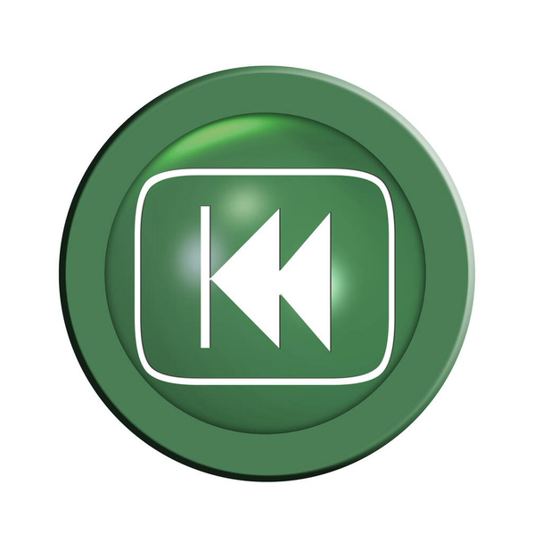vector illustration of button with green icon - Foto, Imagen