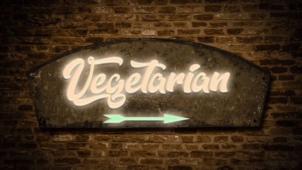 Street Sign the Direction Way to Vegetarian - Photo, Image