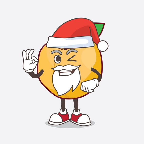 Una foto di Albicocca personaggio della mascotte del fumetto Santa con il dito ok
 - Vettoriali, immagini