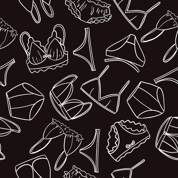 Seamless pattern of female underwear. Vector image. - Vector, Image