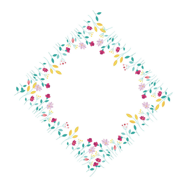 Floral round frame isolated on a white background - Φωτογραφία, εικόνα