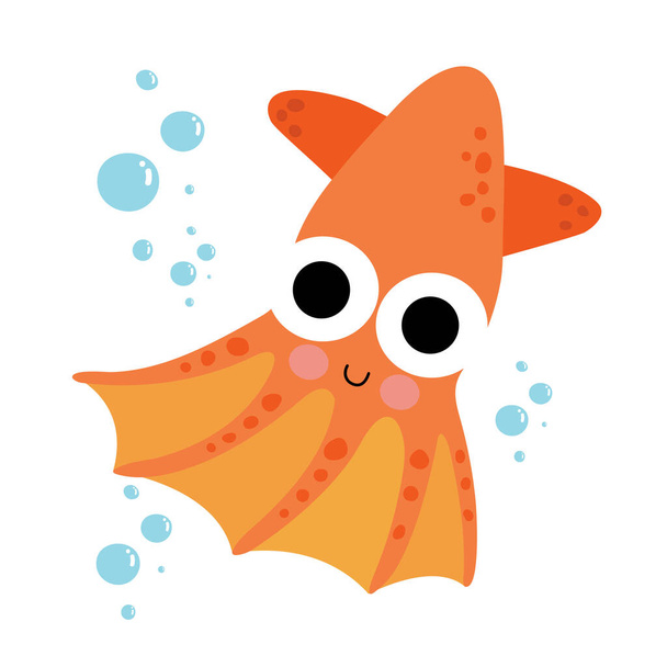 Vampire Octopus animal cartoon character vector illustration - Διάνυσμα, εικόνα