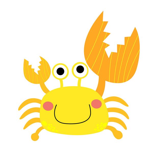 Fiddler Crab animal cartoon character vector illustration. - Vetor, Imagem