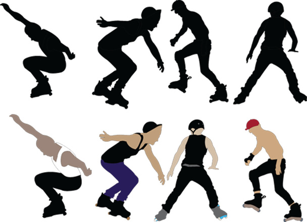 Roller skaters collection - vector - Vector, Image