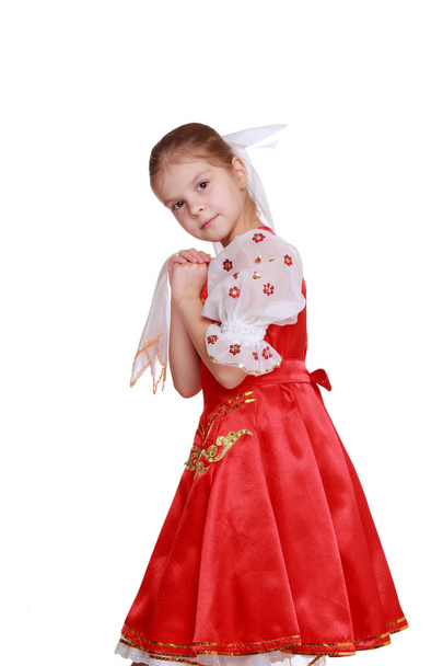Young girl dance in Russian national suit - Φωτογραφία, εικόνα