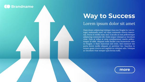 Way to Success - Web Template. Business Arrow Target Direction Concept to Success. - Vector, Image