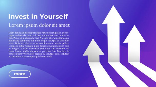 Invest in Yourself - Web Template in Trendy Colors. - Vector, Image