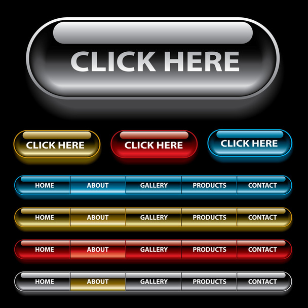 Vector aqua buttons and web navigation templates. - Vetor, Imagem