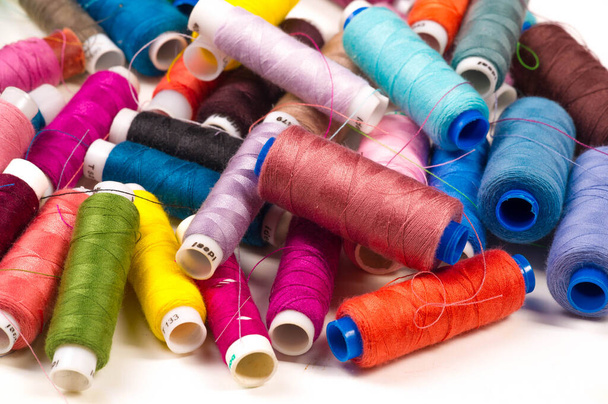 Textured, background, Drawing, Bobbins with threads of different colors - Foto, Imagem