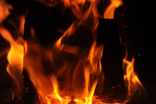 hot flame, burning red fire  - Fotó, kép