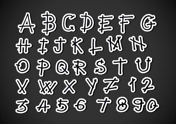 Vector real Cartas dibujadas a mano fuente escrita con una pluma
 - Vector, Imagen