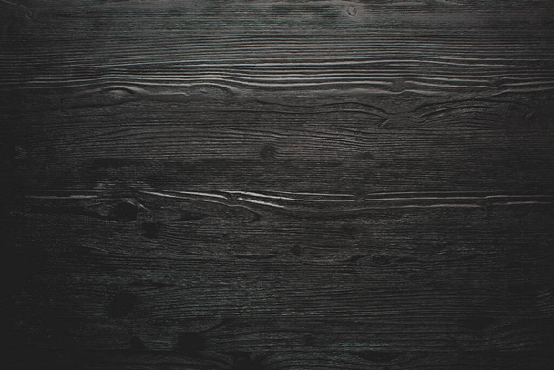 Загальний чорний дерев'яний текстурований фон, горизонтальний банер
. - Фото, зображення