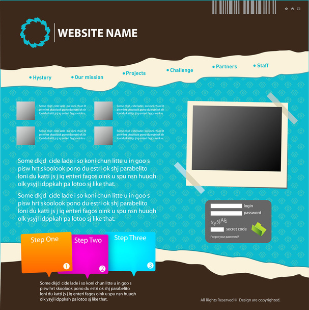 Web site design template, vector. - Vektor, obrázek
