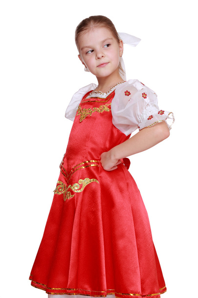 Girl in Russian national suit - Foto, Imagen