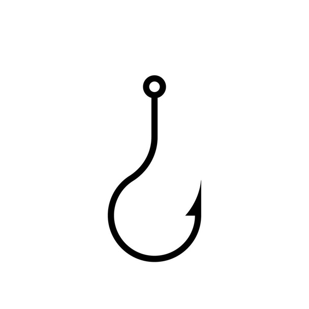 Ikona haczyka rybackiego na białym. Projektowanie Wektor Art Illustration - Wektor, obraz