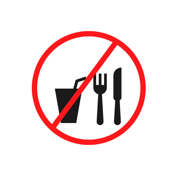 No hay letrero de comida y bebida sobre fondo blanco. vector
 - Vector, Imagen